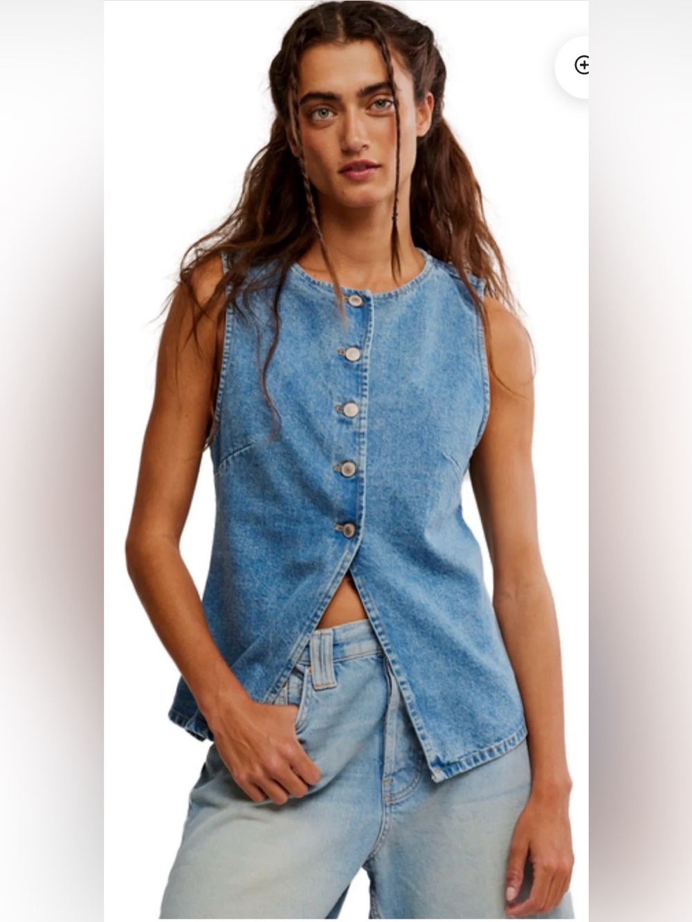 Free people denim vest NWT